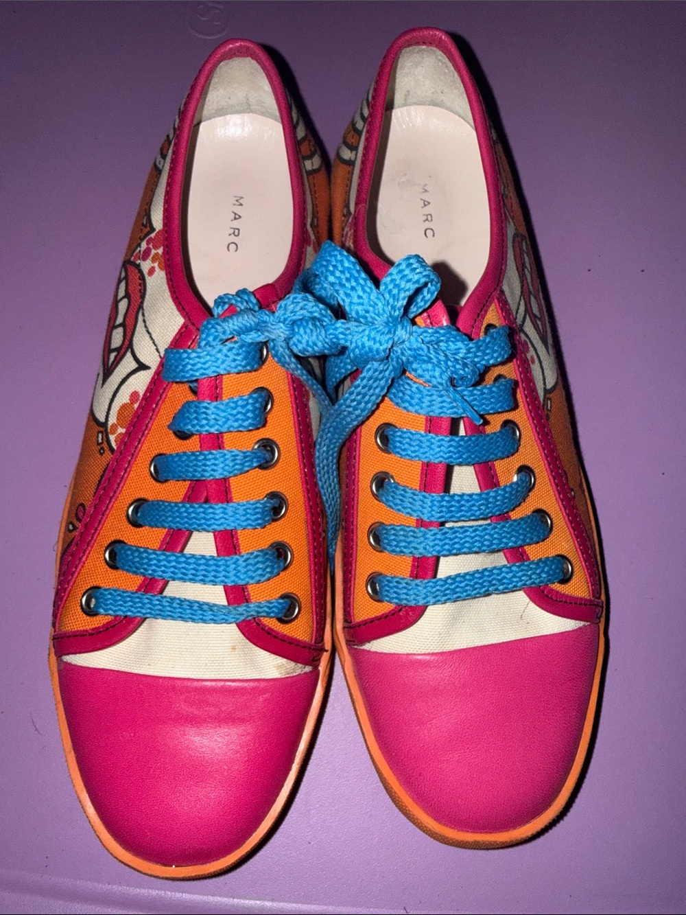 Marc Jacobs Pink, Orange & Blue Low-Top Sneakers